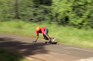 toeside slide downhill skateboarding