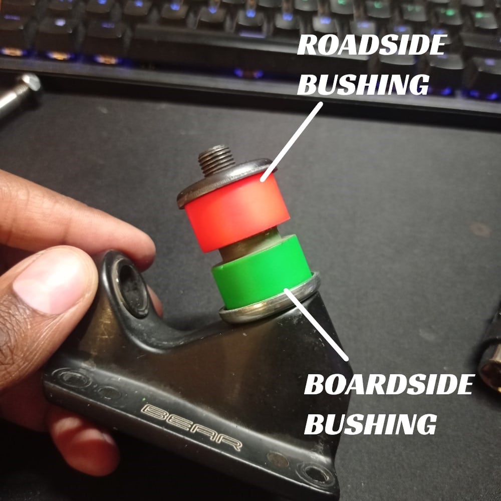 longboard bushings, roadside and boardside bushings