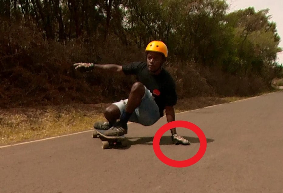 hand placement for heelside predrift