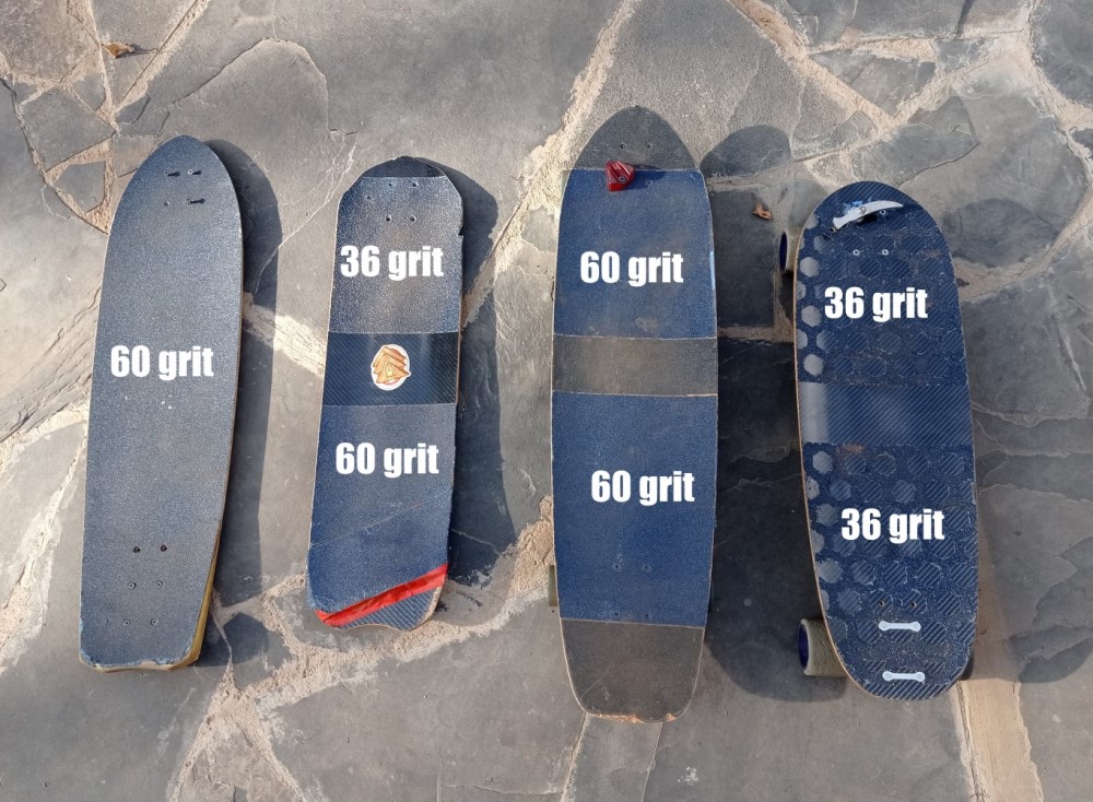 lokton grip on four different boards