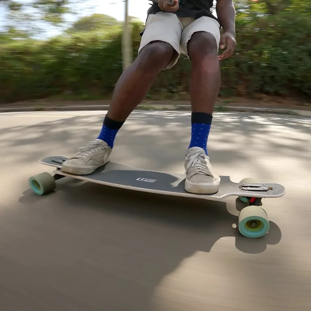 riding the Landyachtz Drop Hammer 